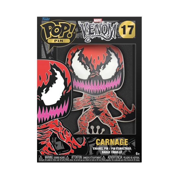 NIB SEALED Funko Pop! Pins Marvel Carnage Venom Enamel Pin #17 - Picture 2 of 10